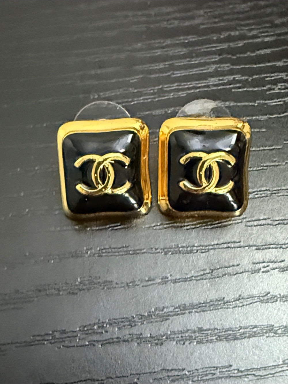 CHANEL Black and Gold Square